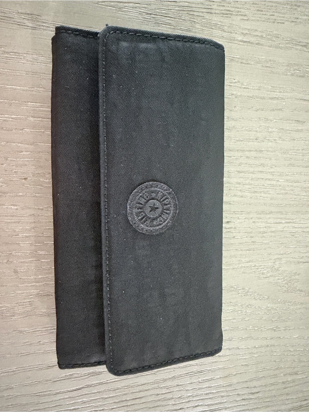 Kipling Black Long Wallet with Embossed Logo